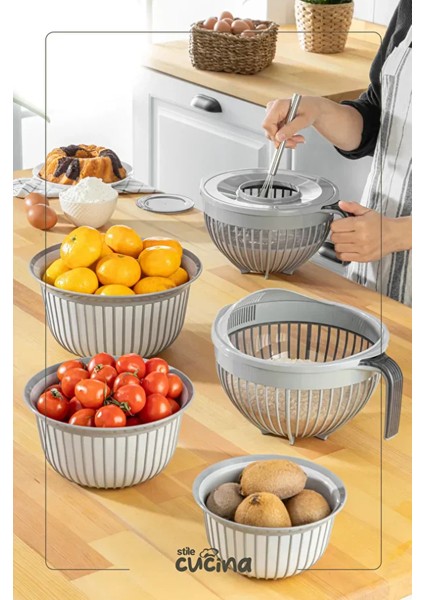 5 Parça Linea Çok Amaçlı Çeyiz Seti Yeşil 1x( Mikser Kabı 3lt) 1x(3 Boy Kase) 1x(Pirinç Süzgeçi 3lt) fiyatları