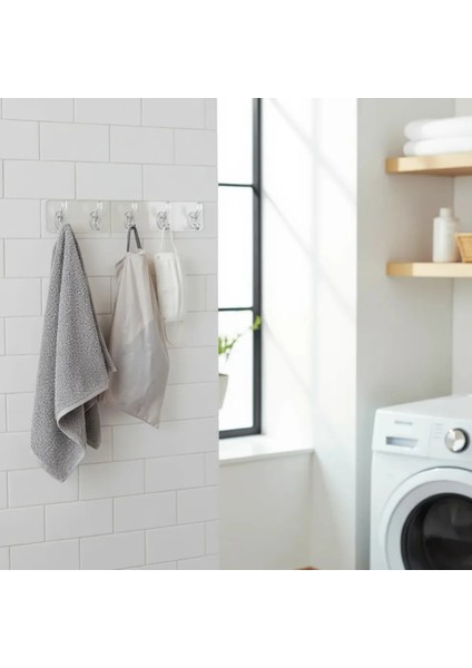 5’li Yapışkanlı Şeffaf Duvar Askısı Kanca Suya Dayanıklı Banyo Mutfak Düzenleyici Pratik Havluluk modelleri