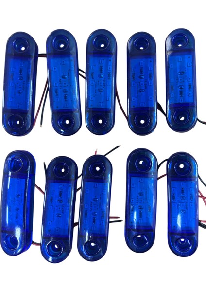 9 LED Parmak Lamba Oval 24V Mavi Su Geçirmez E Belgeli 10 Adet Fiyatı TAS.018M