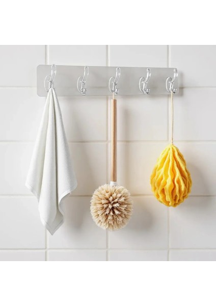 5’li Yapışkanlı Şeffaf Duvar Askısı Kanca Suya Dayanıklı Banyo Mutfak Düzenleyici Pratik Havluluk indirimleri