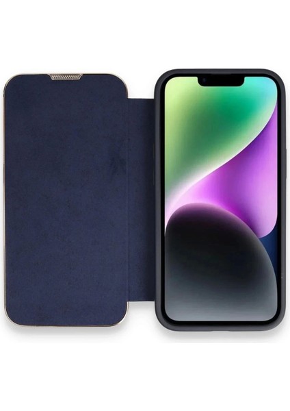 iPhone 13 Pro Kılıf Dolpin Kapaklı - LACIVERT-(5796)