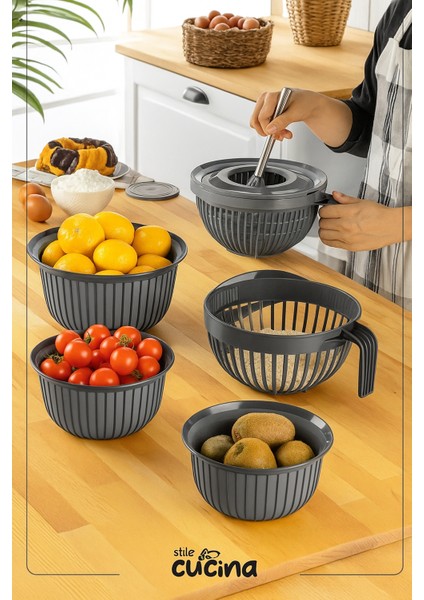 5 Parça Linea Çok Amaçlı Çeyiz Seti Yeşil 1x( Mikser Kabı 3lt) 1x(3 Boy Kase) 1x(Pirinç Süzgeçi 3lt) fırsatları