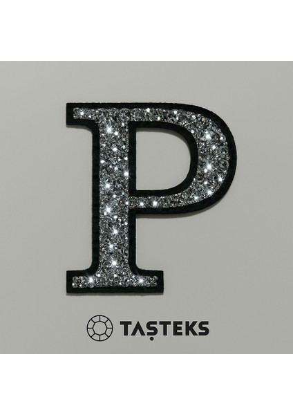 Taşteks Taşlı Ütülenebilen Veya Sticker Olarak Kullanılabilen 6cm P Harfi