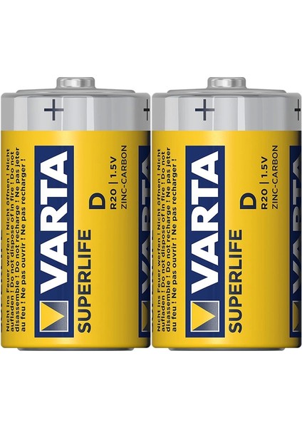 Varta Superlife Çinko Büyük D Boy Pil 24'lü Paket
