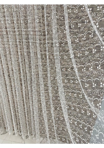 Tül Perde Çiçek Desenli 1/3 Sık Pileli Çok Hoş Bir Tül Tüm Odalara Uygun fiyatları