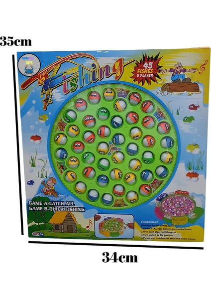 Büyük Boy Pilli Müzikli 45 Balık 5 Oltalı Balık Tutma Oyunu fiyatları