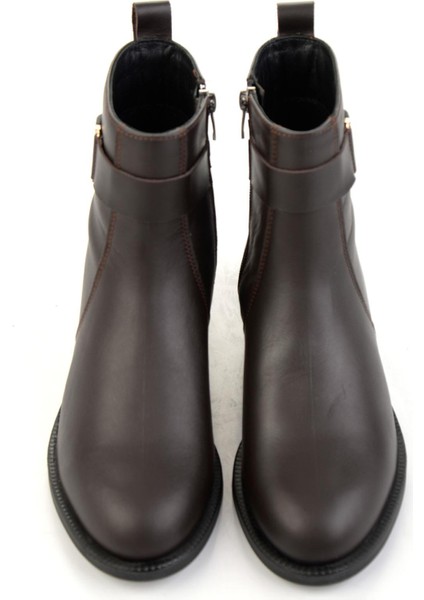 Kahve Hakiki Deri Kadın Bot & Bootie K02724560303 fırsatları