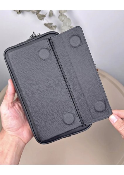 Hakiki Deri Mıknatıslı Fermuarlı Erkek El Çantası 2114 indirimleri