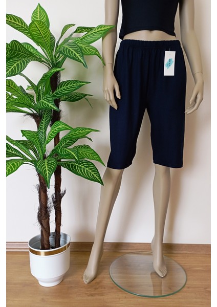 Unisex Lacivert Düz Renk Kapri