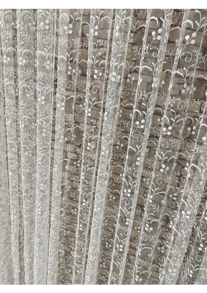 Tül Perde Çiçek Desenli 1/3 Sık Pileli Çok Hoş Bir Tül Tüm Odalara Uygun modelleri