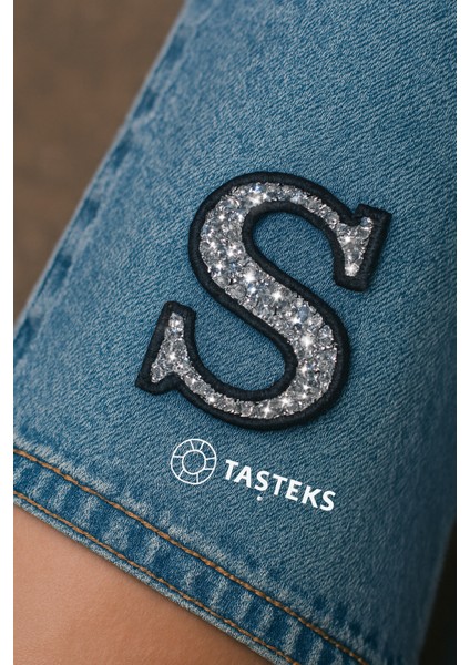 Taşlı Ütülenebilen Veya Sticker Olarak Kullanılabilen 6cm S Harfi modelleri