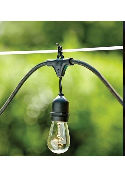 Dış Mekan Su Geçirmez E27 Duylu 10 mt 20 Duy Aydınlatma Bahçe Aydınlatma (Ampuller Dahil Değildir)