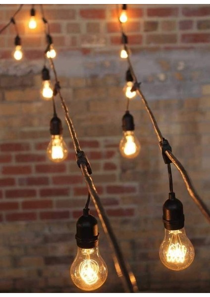 Dış Mekan Su Geçirmez E27 Duylu 10 mt 20 Duy Aydınlatma Bahçe Aydınlatma (Ampuller Dahil Değildir) fiyatları