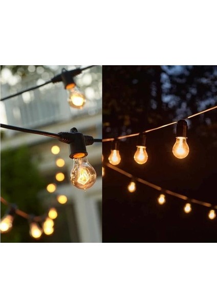 Dış Mekan Su Geçirmez E27 Duylu 10 mt 20 Duy Aydınlatma Bahçe Aydınlatma (Ampuller Dahil Değildir) modelleri