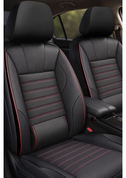 Stone Serisi Üniversal Deri Oto Koltuk Kılıfı - Bel Destekli - 5 Koltuk Tam Set