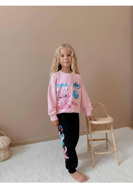 Pembe Stitch Baskılı Alt Üst Takım 15 fiyatları