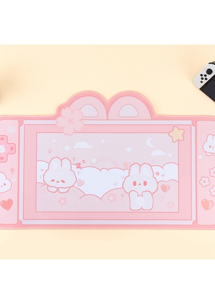Kawaii Oyun Mouse Pad Sevimli Karikatür Tavşan Kulakları Pembe Masa Mat Su Geçirmez Olmayan Dizüstü (Yurt Dışından)