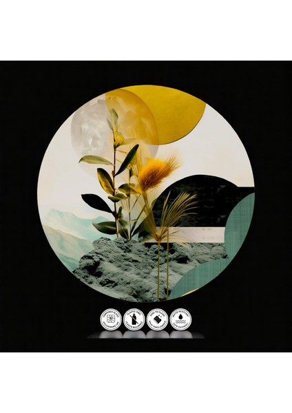 :temperli Cam Daire Tablo, Cam Tablo, Uv Baskı, CTT024