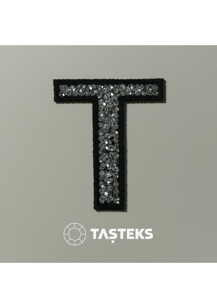 Taşlı Ütülenebilen Veya Sticker Olarak Kullanılabilen 6cm T Harfi