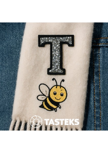 Taşlı Ütülenebilen Veya Sticker Olarak Kullanılabilen 6cm T Harfi modelleri