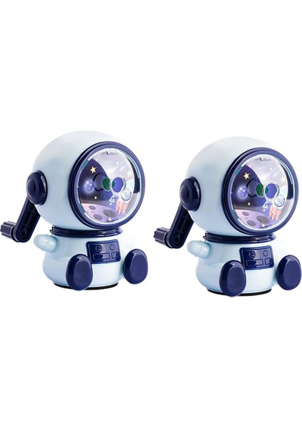 2 Adet Astronot Karikatür Kalemtıraş, Otomatik Kalemtıraş Astronot Kalemtıraş Bileyici Uzay Tema Doğum Günü Hediyesi Mavi (Yurt Dışından)