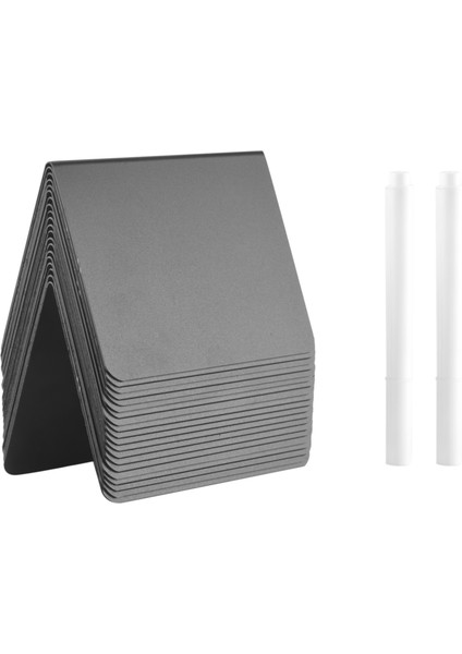 20 Adet Mini Kara Tahta Işaretler A Şeklinde Kara Tahta Masaları Büfe Etiketleri Beyaz Tebeşir Işaretleyicili Pvc Silinebilir Kara Tahtalar (Yurt Dışından)