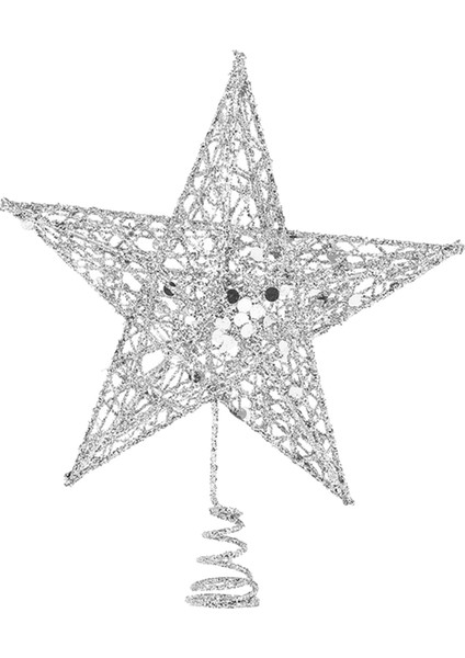 25CM Noel Ağacı Yıldız Silindir Şapka Yeni Yıl Dekorasyonu Köpüklü (Gümüş) (Yurt Dışından)