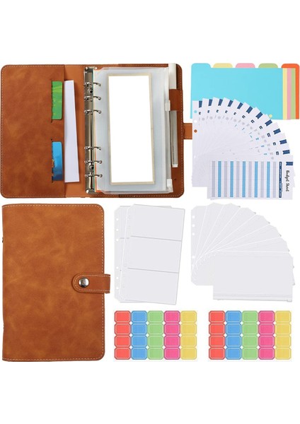 Kapaklı Dosya Cepleri A6, Bütçe Nakit Zarfları Renkli Ayırıcı Etiket Sayfaları B (Yurt Dışından)