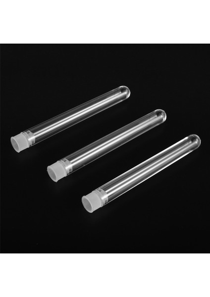 200 Adet Şeffaf Plastik Test Tüpü Kapaklı 12X100MM U Şeklinde Alt Uzun Şeffaf Test Tüpü Laboratuvar Malzemeleri (Yurt Dışından)