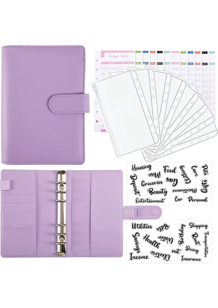 Bütçeleme Için Nakit Zarflar,a6 Bütçe Klasörü,klasör Cepleri,gider Bütçe Sayfaları,para Klasörü Cüzdan Düzenleyici(Mor) (Yurt Dışından)