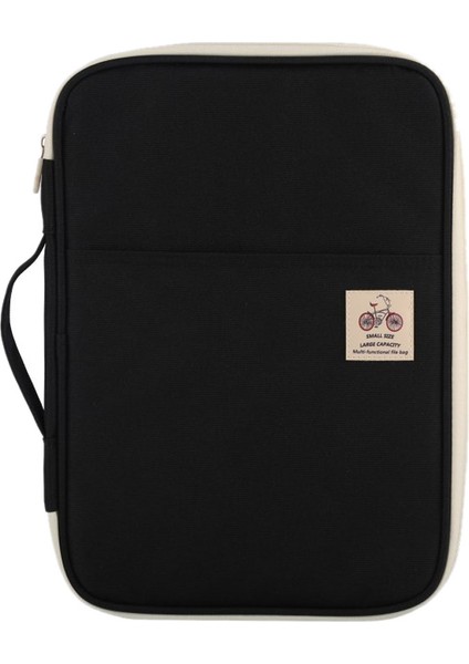 A4 Belge Saklama Çantası Su Geçirmez Oxford Kumaş Çok Fonksiyonlu Iş Organizatör Çantası Dosya Klasörü Kırtasiye Organizatör Fermuar (Siyah) (Yurt Dışından)