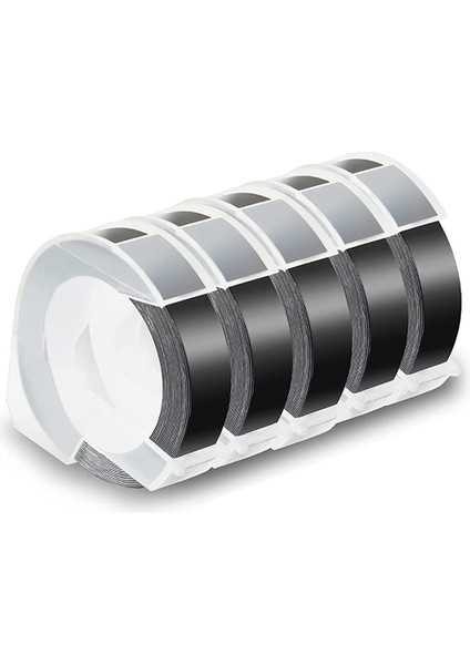 Kabartma Bandı Için 5 Paket Etiket Bandı 12MM 3D Kabartma Etiketleri, DM1595 Organizatör Xpress Pro Için Siyah Üzerine Beyaz (Yurt Dışından)