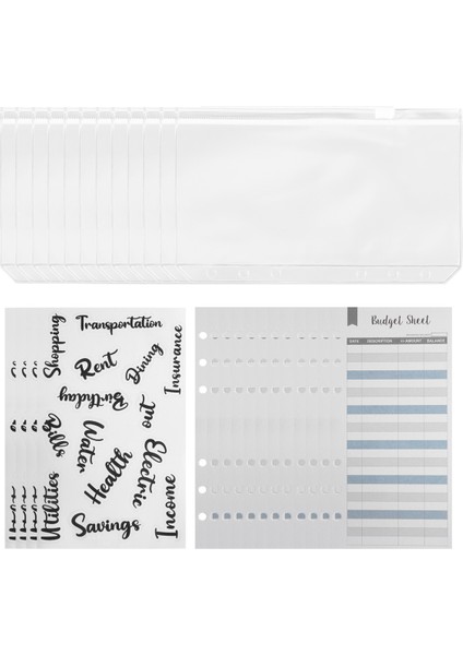 28 Adet Bağlayıcı Cepler A6 6 Delik Temizle Bağlayıcı Fermuarlı Zarflar Klasörler Bütçe Izleyici Kağıt Fatura Planlayıcısı Için (Yurt Dışından)