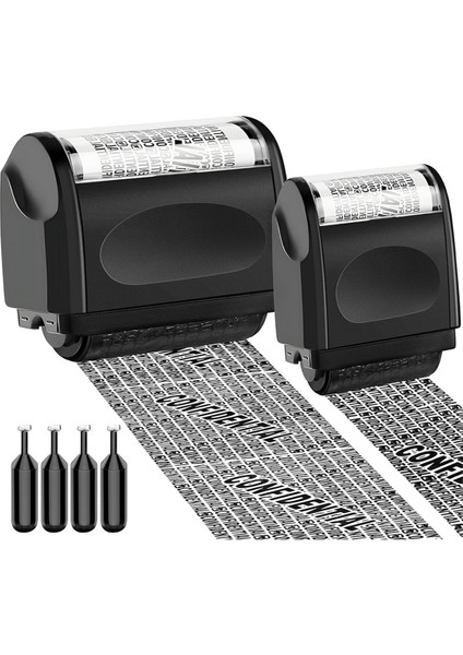 Kimlik Hırsızlığına Karşı Koruma Silindir Damgaları 2'li Paket, 4 Mürekkep Doldurma, Hesap Gizliliği Için Güvenlik Mühürleri (Yurt Dışından)