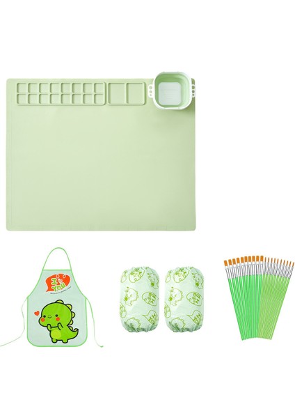 Silikon Boyama Mat Seti, Ayrılabilir Bardak ile 20X16INCH Sanat, El Sanatları Için Paspaslar Yeşil (Yurt Dışından)