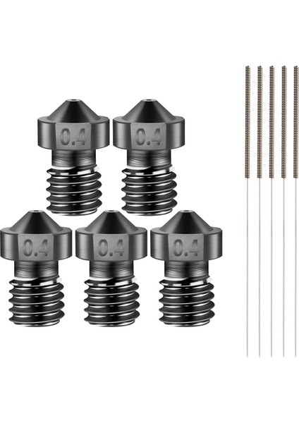 [5 Adet/paket] Volkan Nozulları Için 3D Yazıcı 0.4mm Sertleştirilmiş Çelik Yüksek Sıcaklık Sivri Aşınmaya Dayanıklı 0.4 (Yurt Dışından)