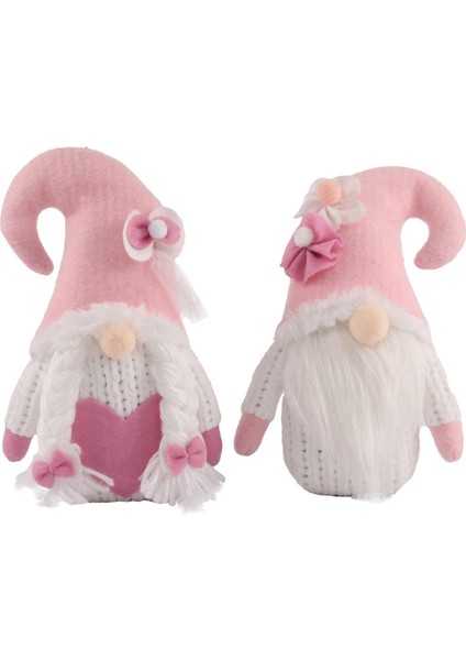 2 Adet Sevgililer Günü Gnome Peluş Süslemeleri El Yapımı Bebek Sevgililer Günü Masa Süs Hediyeleri Için (Yurt Dışından)