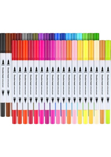 36 Renk Keçeli Kalemler Suluboya Işaretleme Kalemleri Çift Sanat Boyama Kalemleri Dıy Kart Yapımı Için Ince Uçlu Fırça Işaretleyiciler (Yurt Dışından)