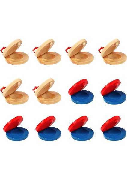 12 Adet Müzikal Kastanyet Enstrüman, Ahşap Perküsyon, Alkış Tahtası Müzik Eğitimi, Okullar ve Partiler Için A (Yurt Dışından)