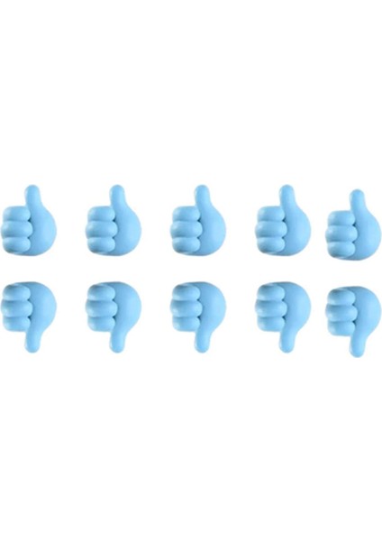 10 Adet Çok Fonksiyonlu Klip Tutucu Yapışkanlı Kablo Klipsi Tel El Başparmak Şekli Depolama Tuşlar Için () (Yurt Dışından)