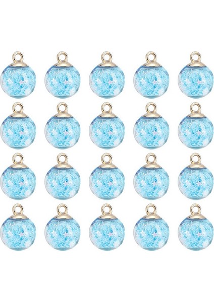 20 Adet Yıldız Cam Küre Charm Kolye Glitter Pul Dıy El Sanatları Küpe Kolye Bilezik Mücevher Yapımı Için 5 (Yurt Dışından)