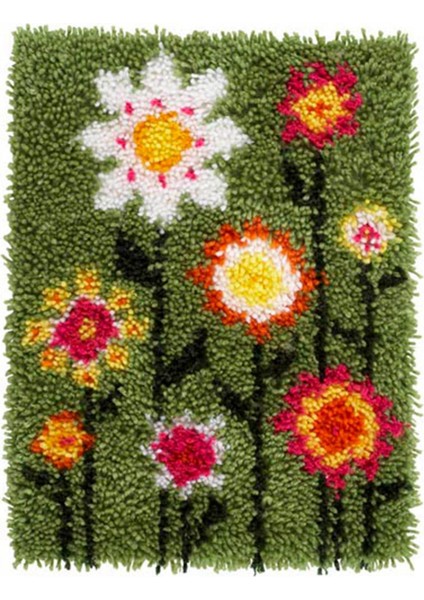 Mandalı Kanca Kilim Setleri Çocuklar Yetişkinler Için Baskılı Çiçek Tığ Işi Nakış Seti El Yapımı Yastık 20.4 x 14.9 Inç (Yurt Dışından)