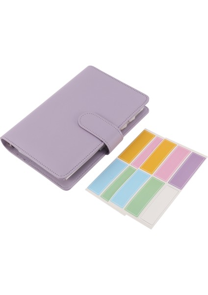 A6 Ciltli ve 12 Şeffaf Zarf Sistemi Bütçe Planlama Not Defteri Para Zarfı Nakit Mor (Yurt Dışından)