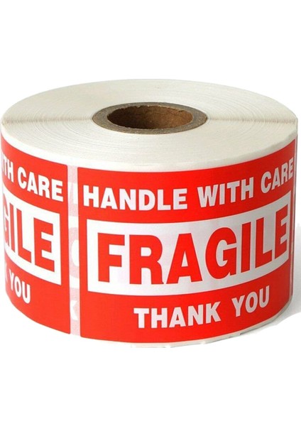 1 Rulo Kırılgan Çıkartmalar 2 x 3 Inç - Dikkatli Tutun Uyarı Ambalaj Etiketleri (500 / Rulo) (Yurt Dışından)