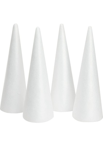 Kendin Yap El Sanatları Için Köpük Ağaç Konileri, Beyaz Polistiren (4,5 x 13,5 In, 4 Paket) (Yurt Dışından)