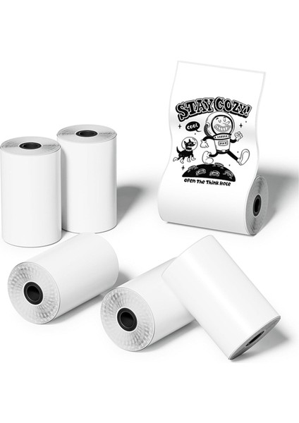 Rulo Mini Cep Yazıcı Etiket Kağıdı, Yazıcı Için 30 x 57MM Kendinden Yapışkanlı Termal Kağıt, Beyaz Üzerine Siyah (Yurt Dışından)