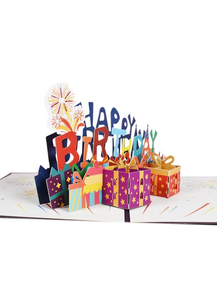 Mutlu Tebrikler ile 3D -Up Doğum Günü Kartı, Aile, Arkadaşlar, Çocuklar, Kadınlar Için Kart Zarfı (Yurt Dışından)