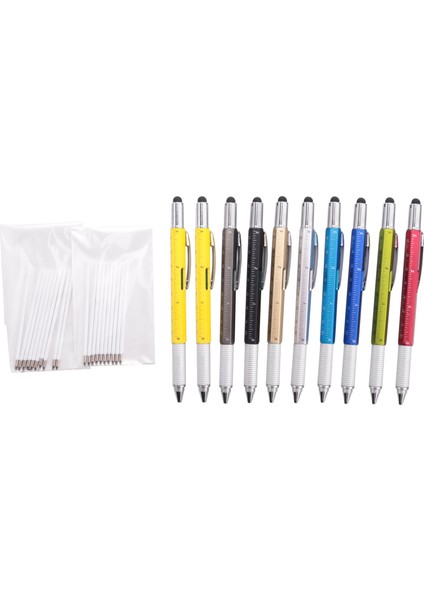 10 Adet 6 In 1 Tükenmez Kalem Hediye Çoklu Alet Kalemi Erkekler Için Kişiselleştirilmiş Babalar Günü Hediyeleri (Yurt Dışından)