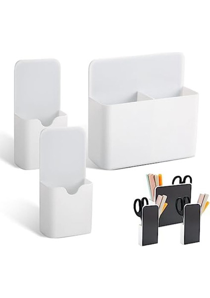3 Parçalı Manyetik Kalem Tutucu, Buzdolabı Beyaz Tahta Dolapları Için Marker Saklama Kutuları (Yurt Dışından)
