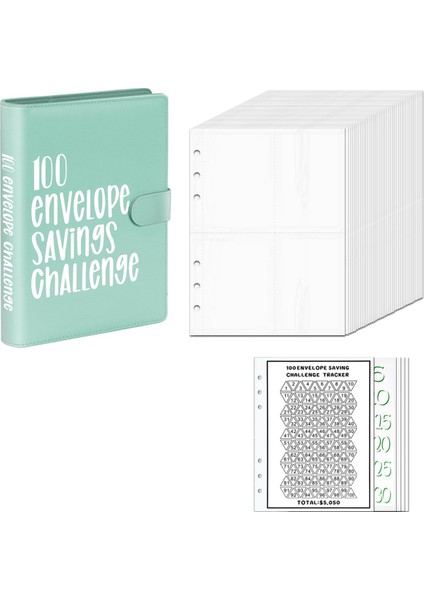 100 Zarf Mücadelesi Bağlayıcı, Para Tasarruf Kitabı, Zarflar Bütçe Yeşil (Yurt Dışından)